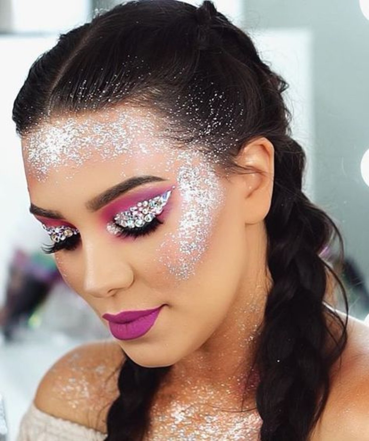 maquiagem de carnaval com glitter