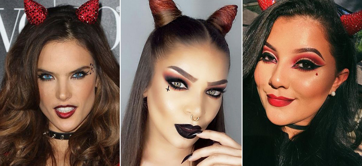 Maquiagem diabinha com glitter