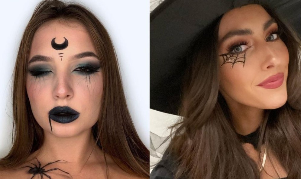 maquiagem de halloween bonita com delineado