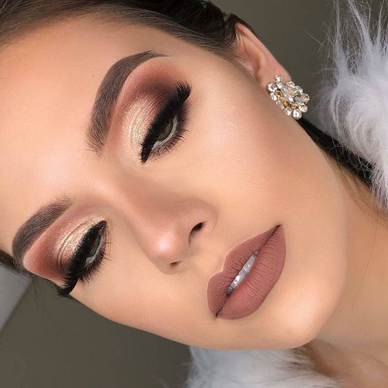 Maquiagem com glitter para o Natal
