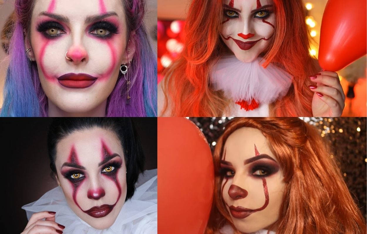 tutorial maquiagem palhaço feminina