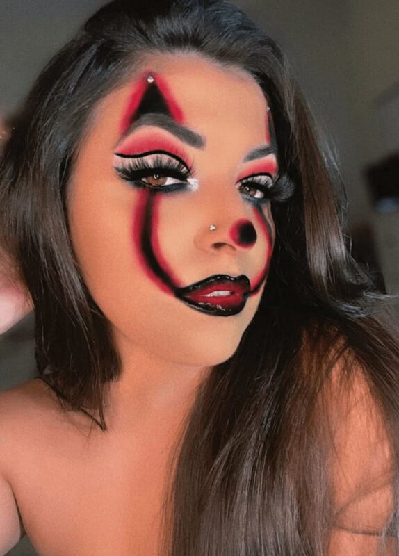 maquiagem de palhaço com glitter