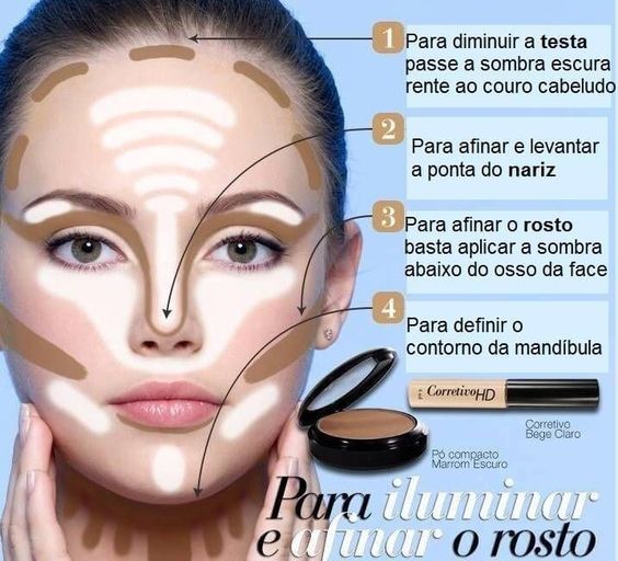Maquiagem para rosto oval
