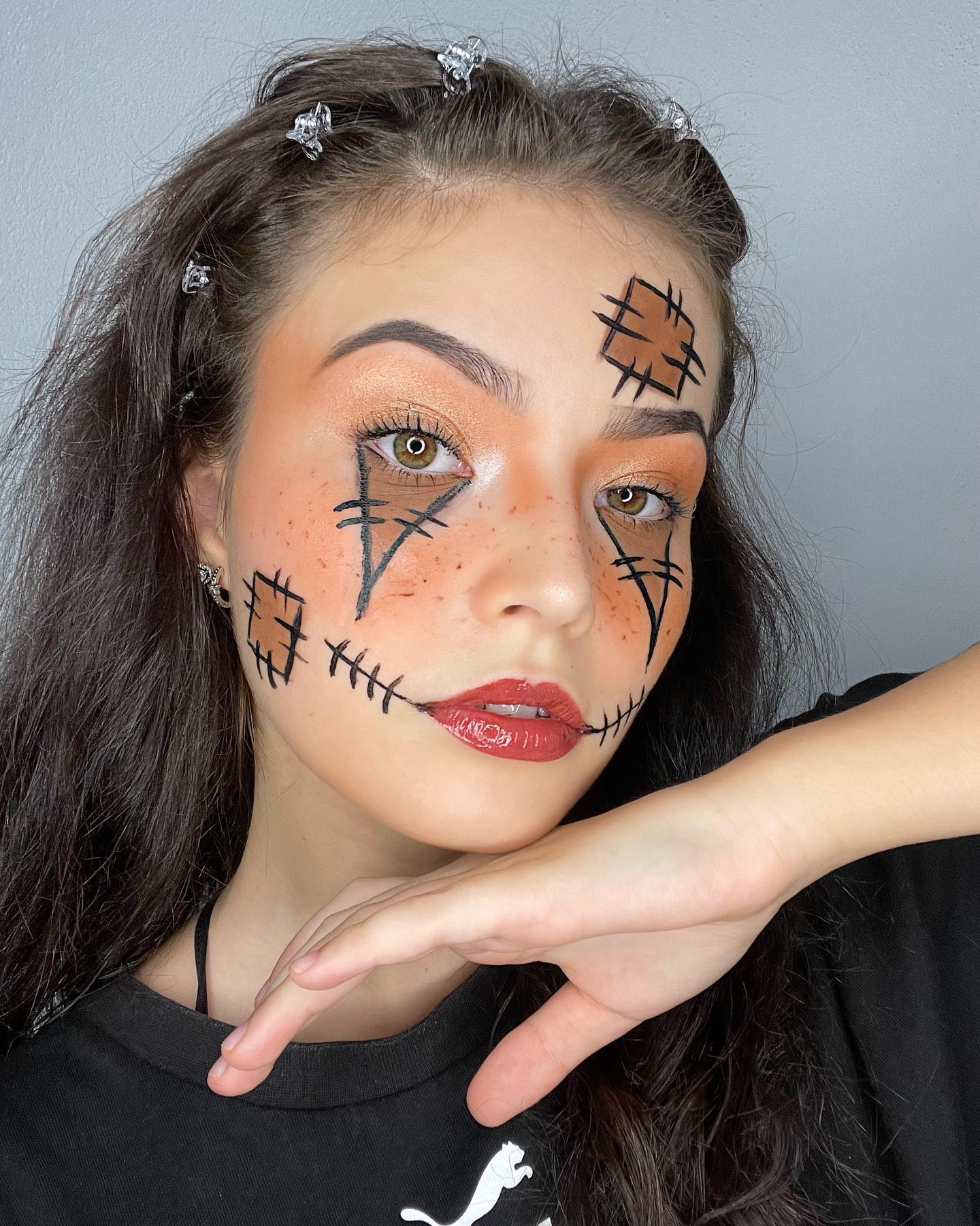 maquiagem palhaço halloween simples
