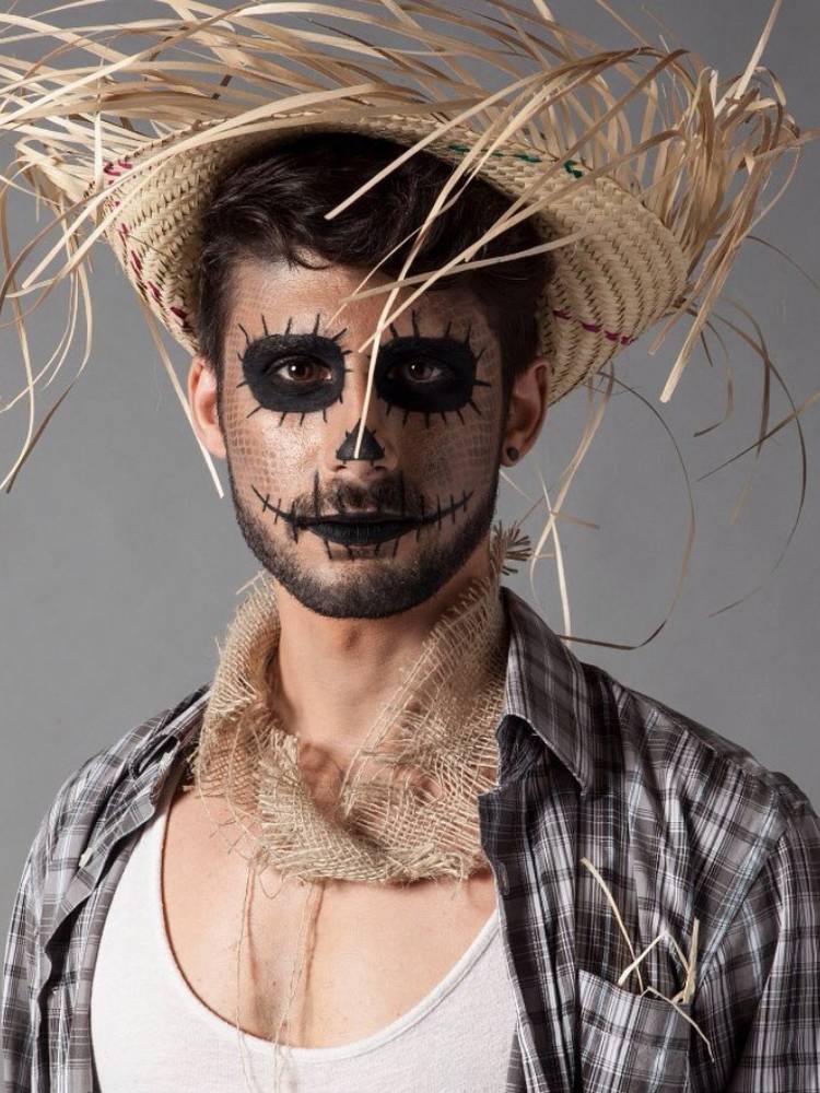 maquiagem halloween masculina com barba