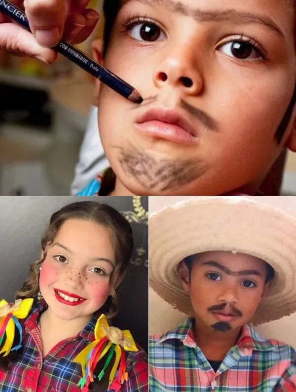 maquiagem junina menino vs menina