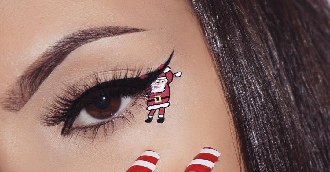 como fazer delineado de floco de neve para maquiagem natalina