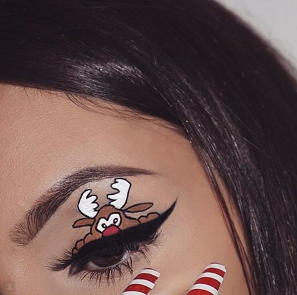 como fazer delineado de floco de neve para maquiagem natalina