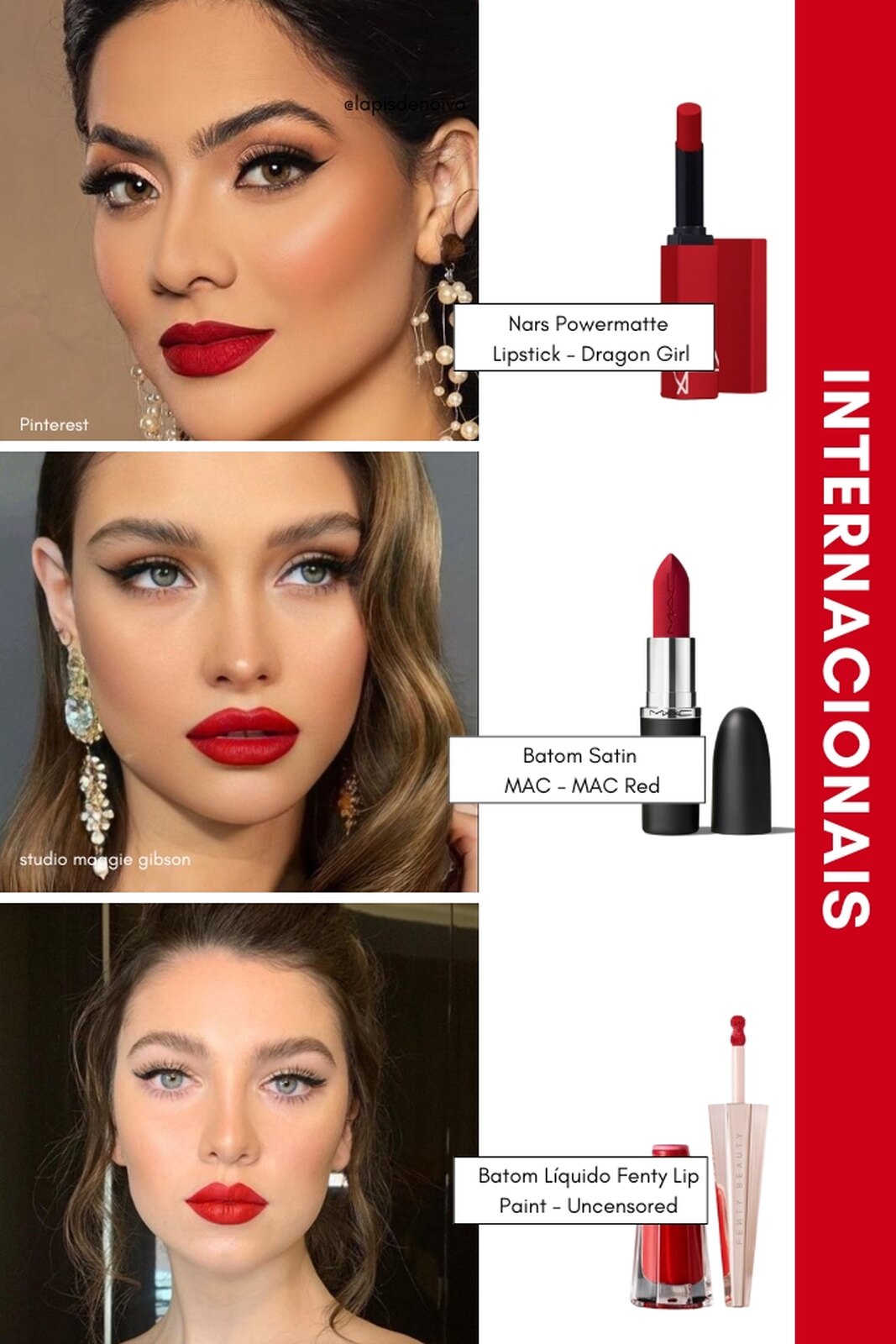 maquiagem noiva batom vermelho