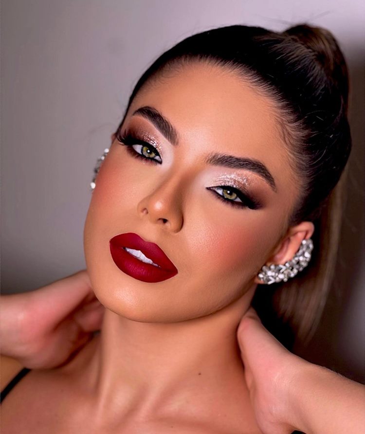 inspiração maquiagem noiva batom vermelho