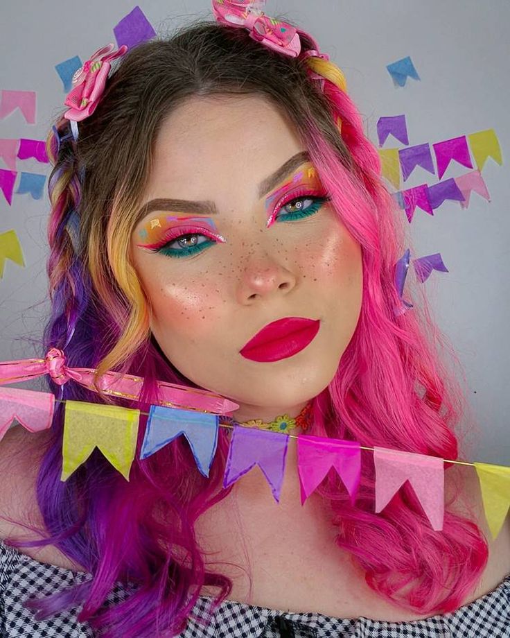 ideias de maquiagem para festa junina com glitter