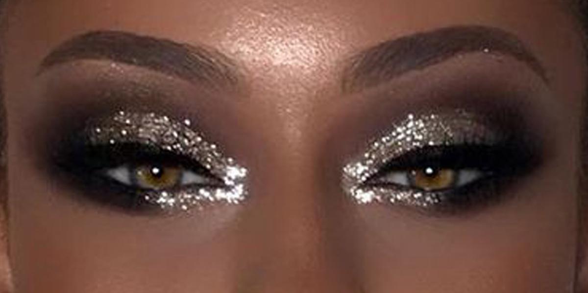 melhores ideias maquiagem preta glitter para festa