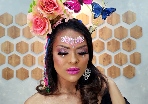 maquiagem preta com glitter