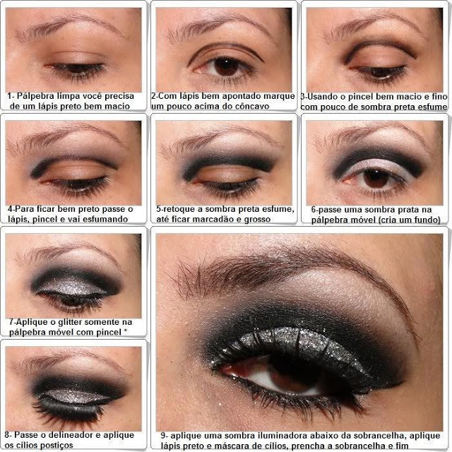 maquiagem preta com glitter