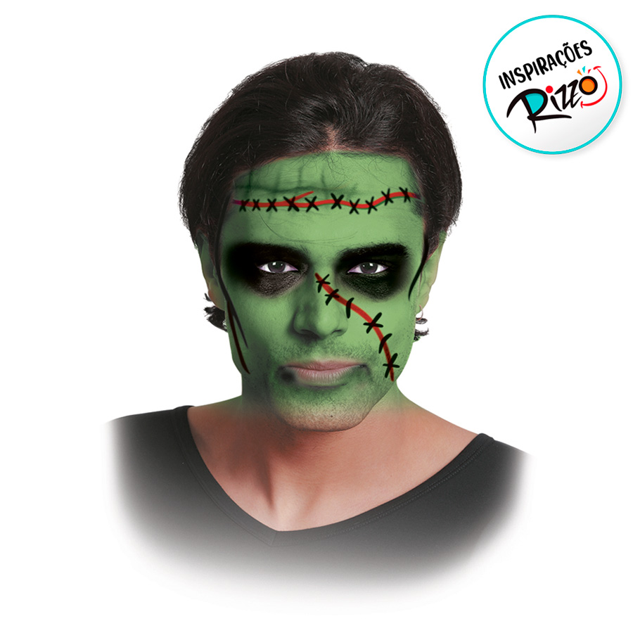 maquiagem rosto halloween caveira