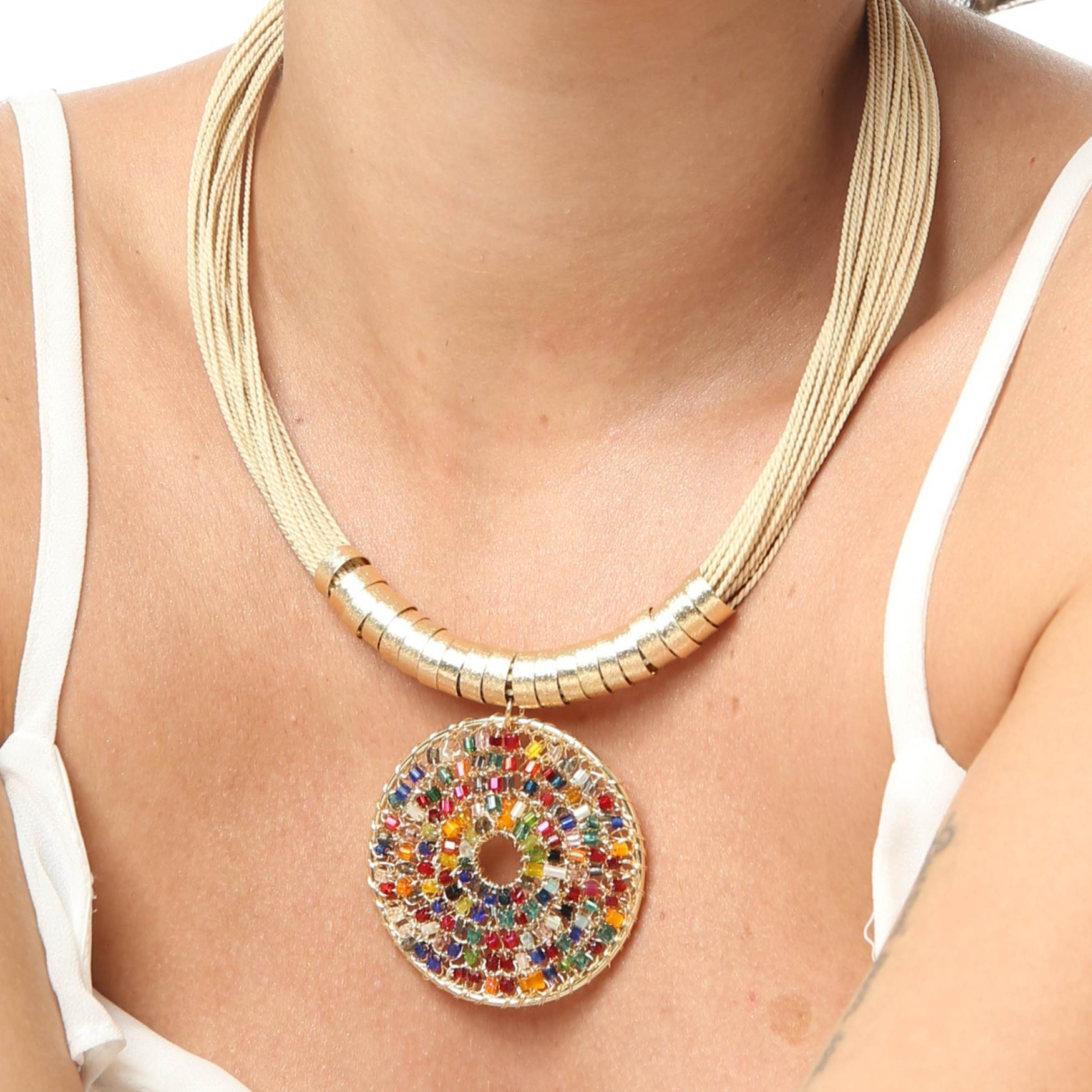 como fazer maxi colar de crochê passo a passo