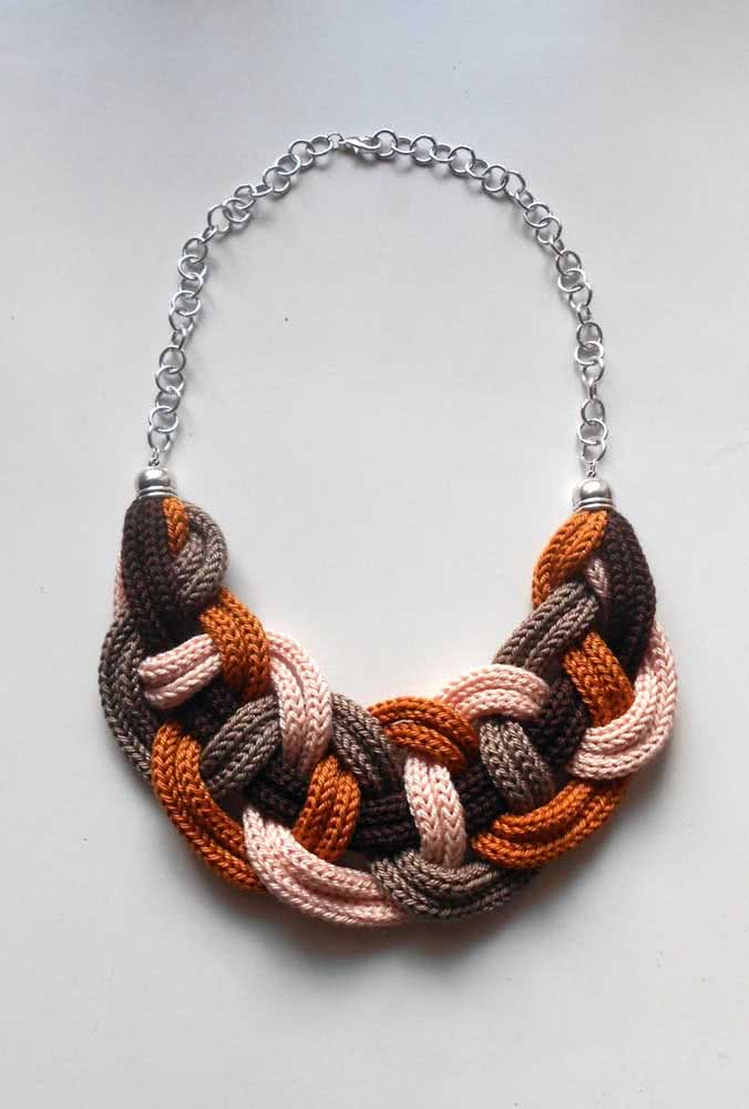 inspirações maxi colar de crochê para looks