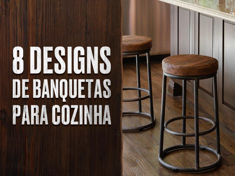 Decoração de cozinha rústica: Combinando banquetas de madeira e metal