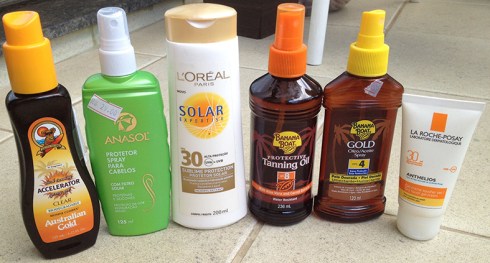 acelerador de bronzeado com proteção solar