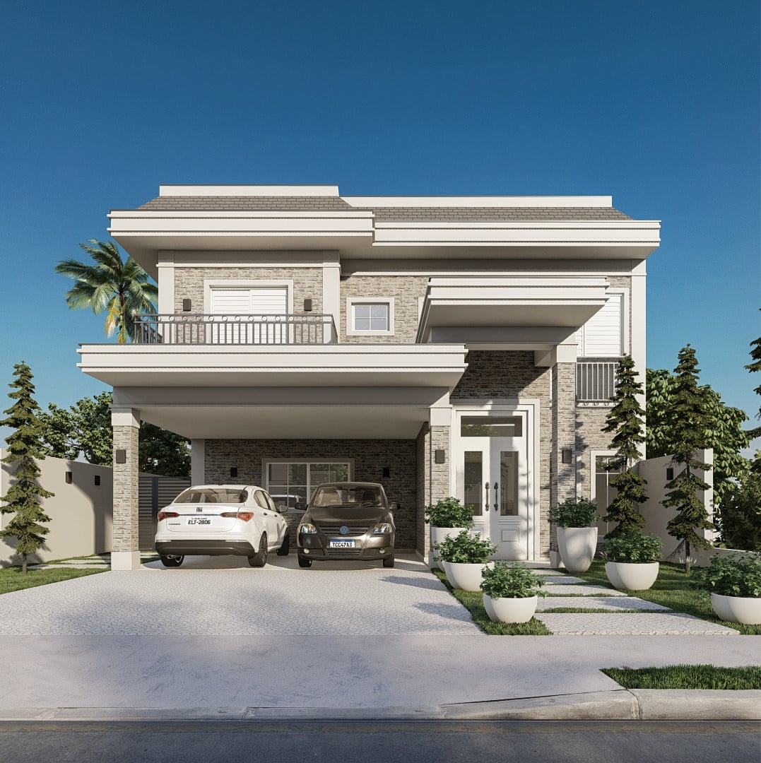 Descubra as tendências de cores de fachada para 2026: Greiges e tons naturais