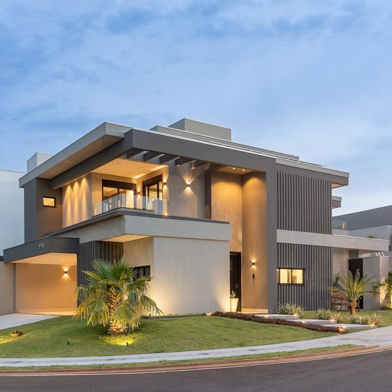 Cores de Destaque na Fachada: Como Usar Grafite e Azul Petróleo para Impactar