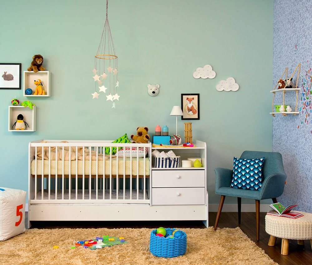 Melhores cores para pintar quarto de bebê masculino