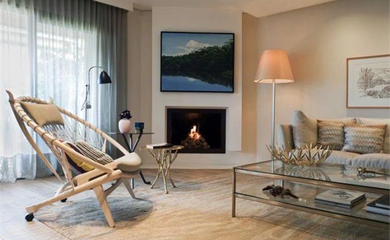 lareira moderna para sala pequena