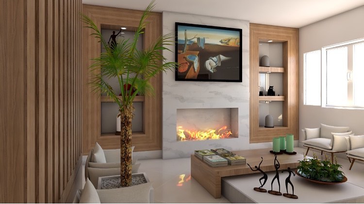 Melhores designs de lareiras modernas para sala