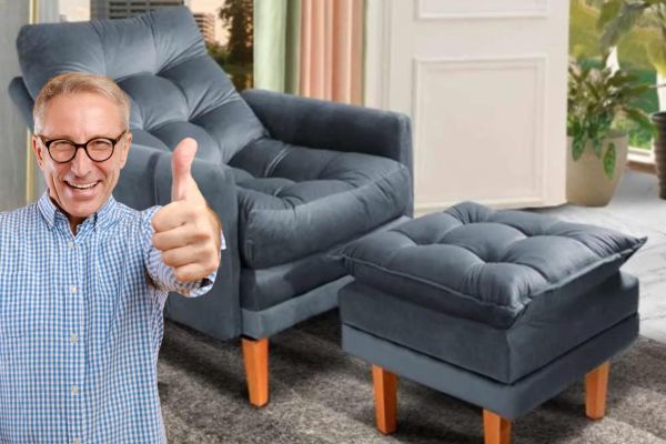 poltrona de veludo para sala de estar