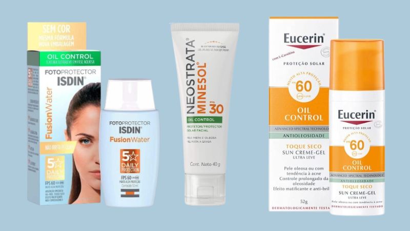 opções de protetor solar farmácia para pele oleosa