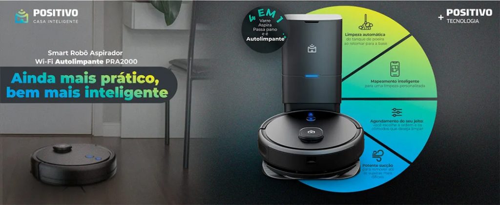 robô aspirador que lava o chão sozinho