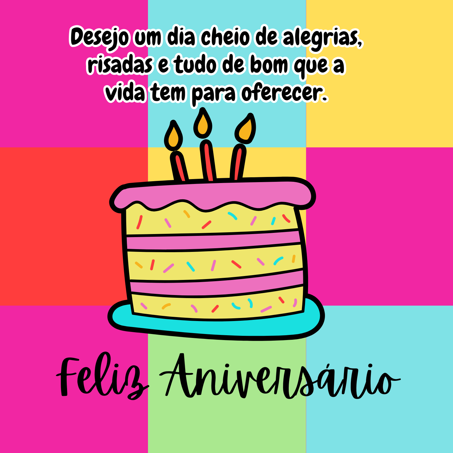 mensagem de aniversário com bolo whatsapp