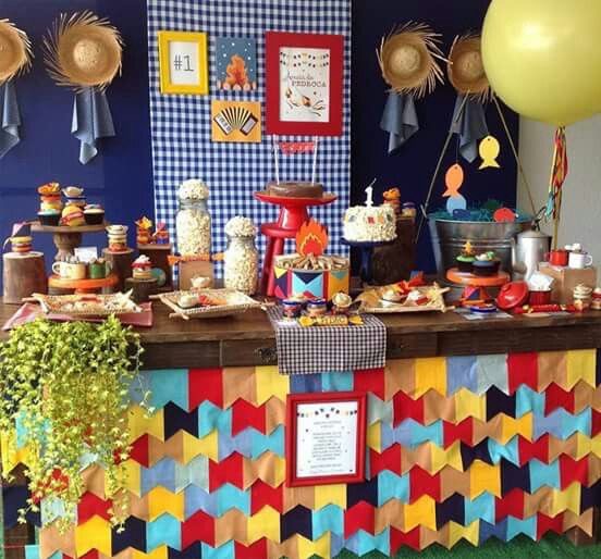 mesa junina para petiscos