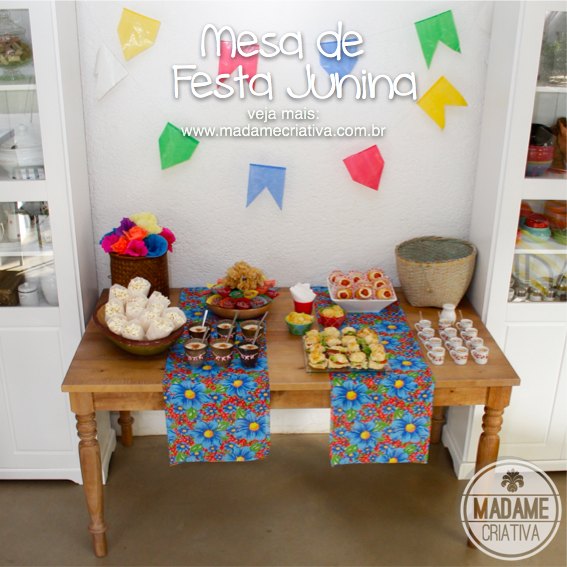decoração mesa junina para crianças