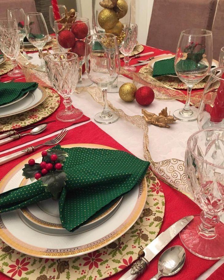 mesa de natal decoração simples