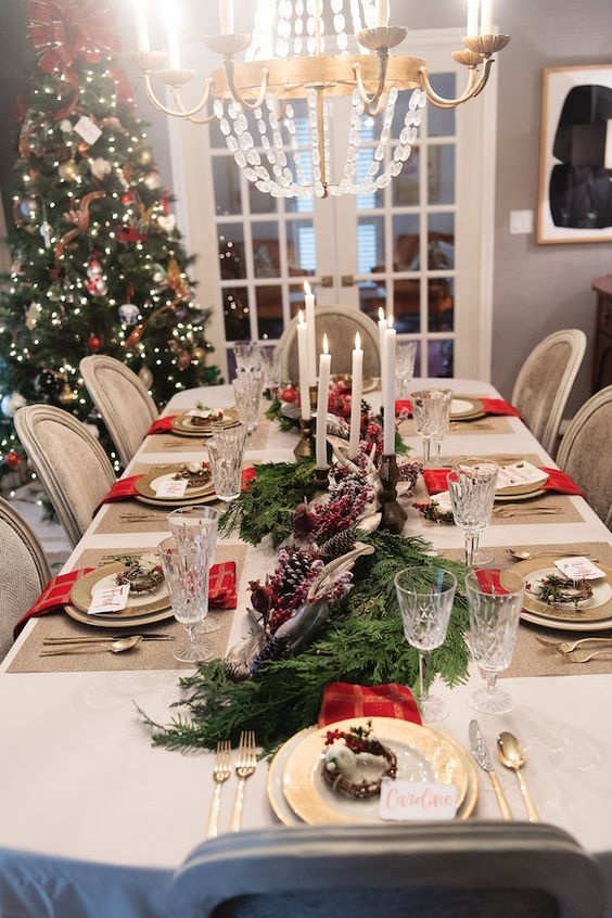 mesa de natal decoração econômica