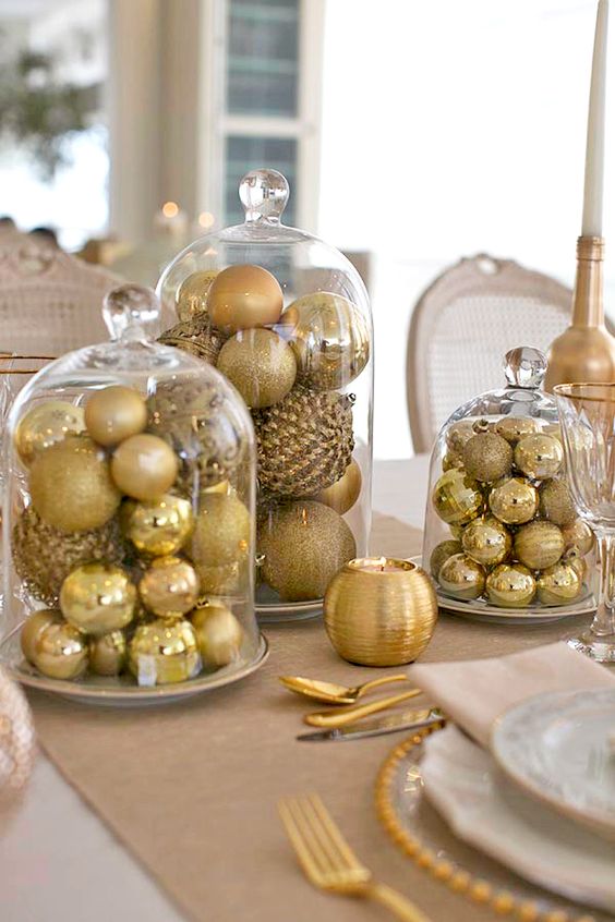 mesa de natal decoração elegante