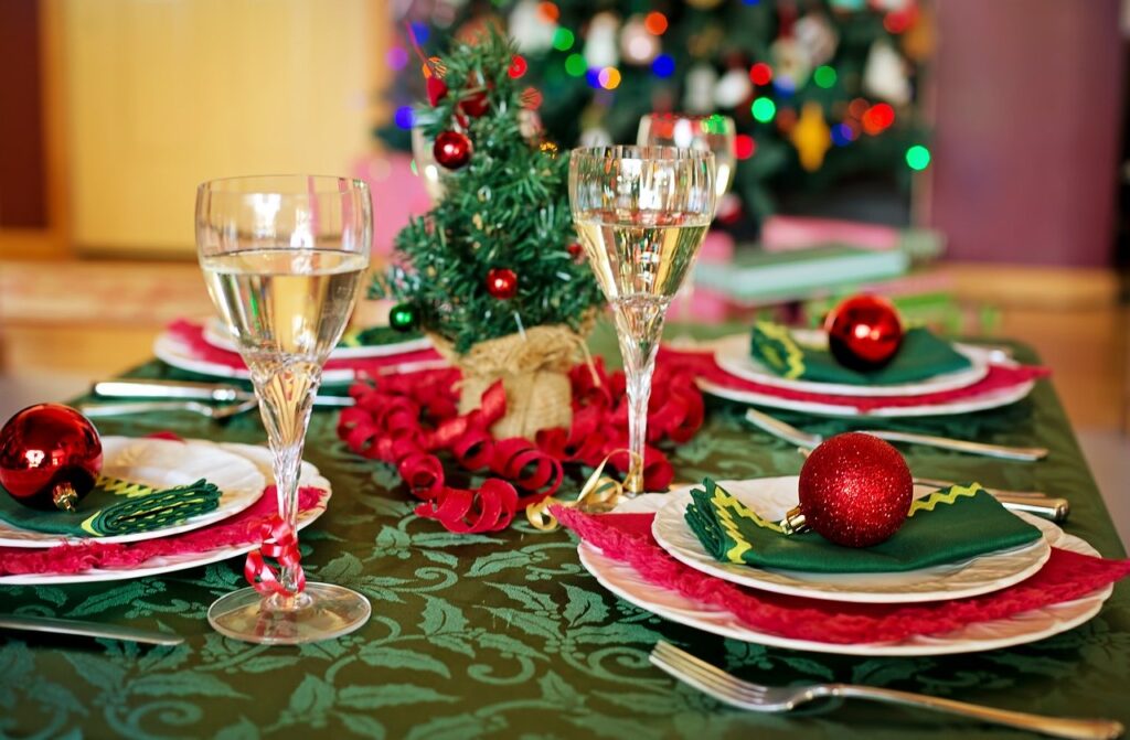 mesa de natal decoração clássica