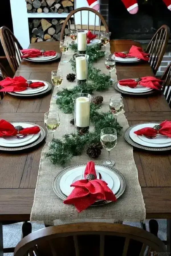 mesa de natal decoração minimalista