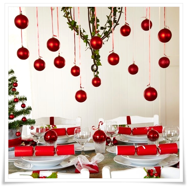 mesa de natal decoração simples