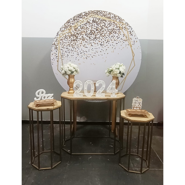 mesa de reveillon decoração com centro de mesa