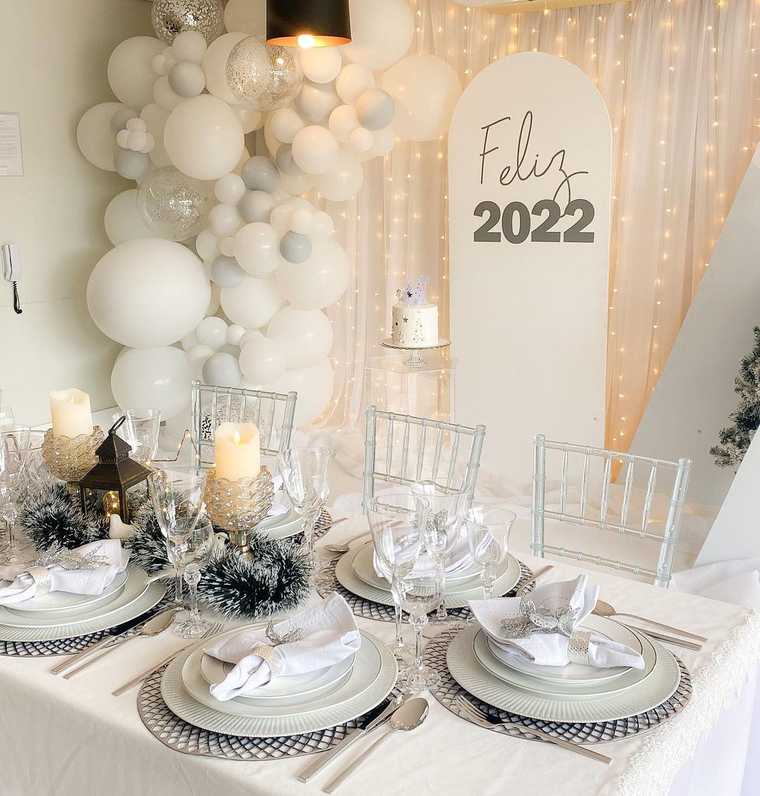 mesa de reveillon decoração moderna