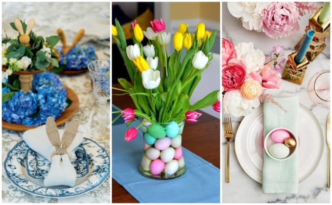 mesa decoração de páscoa simples e barata