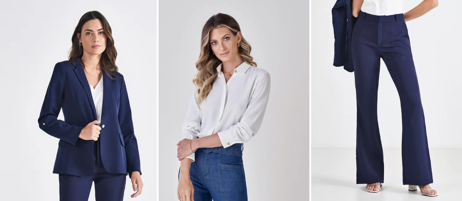 moda executiva com cores vibrantes