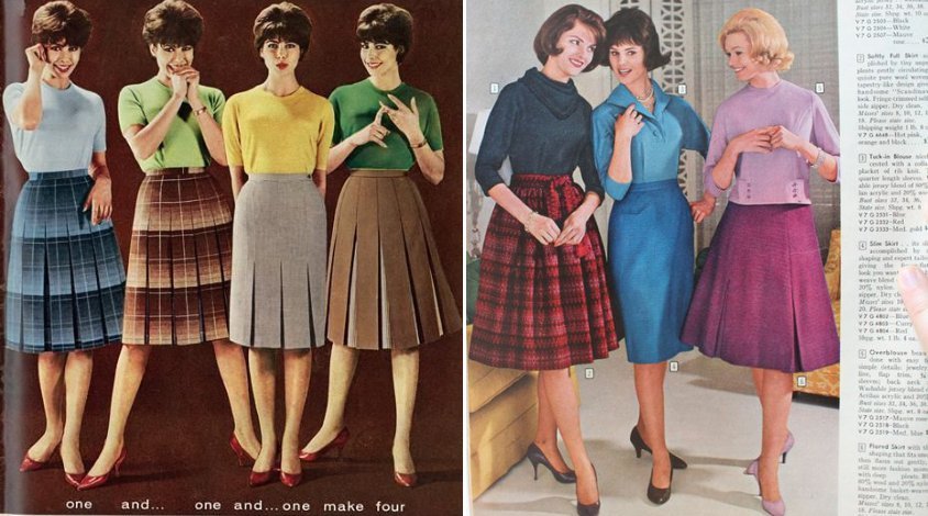 como usar minissaia moda anos 60