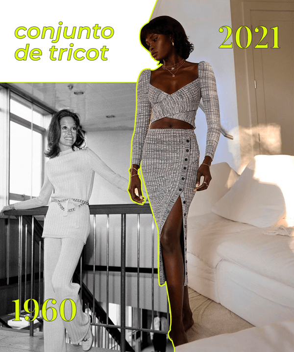 moda anos 60 vs moda atual