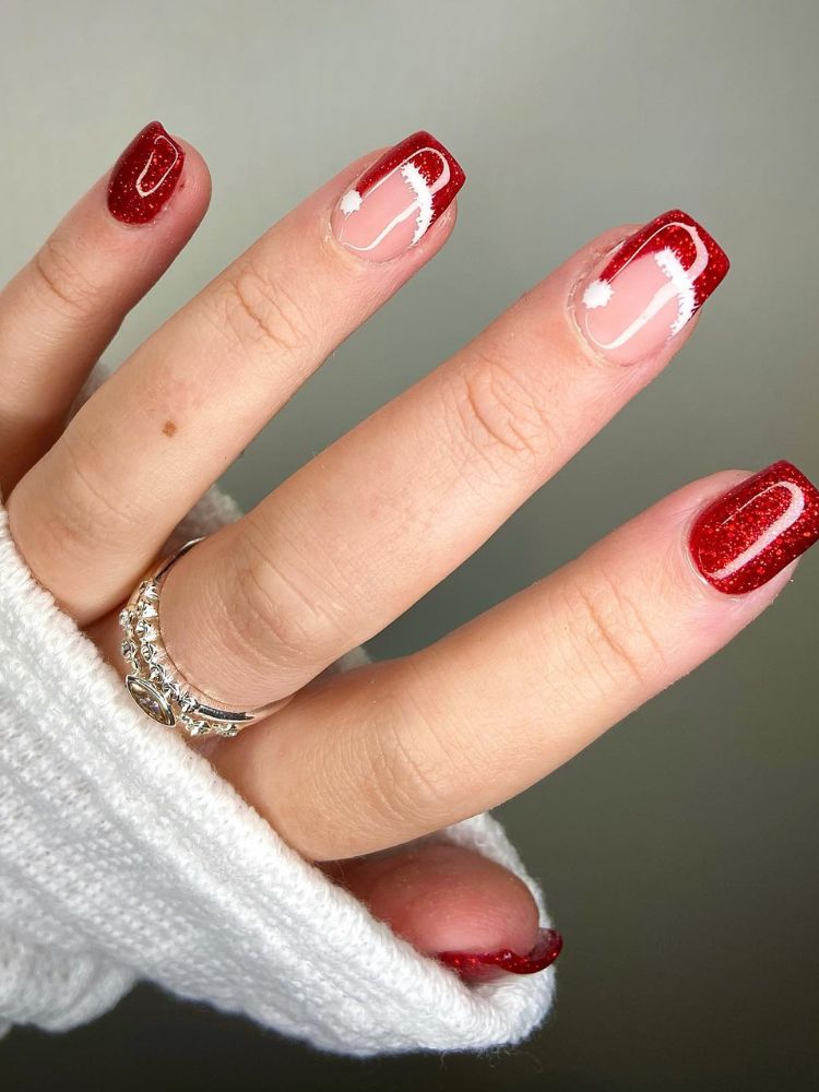 unhas em gel com pedrarias ano novo