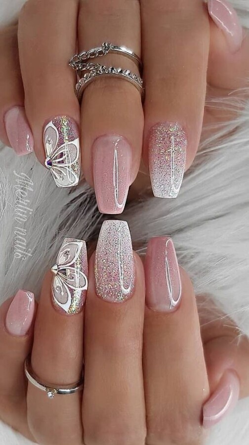 unhas em gel curtas ano novo