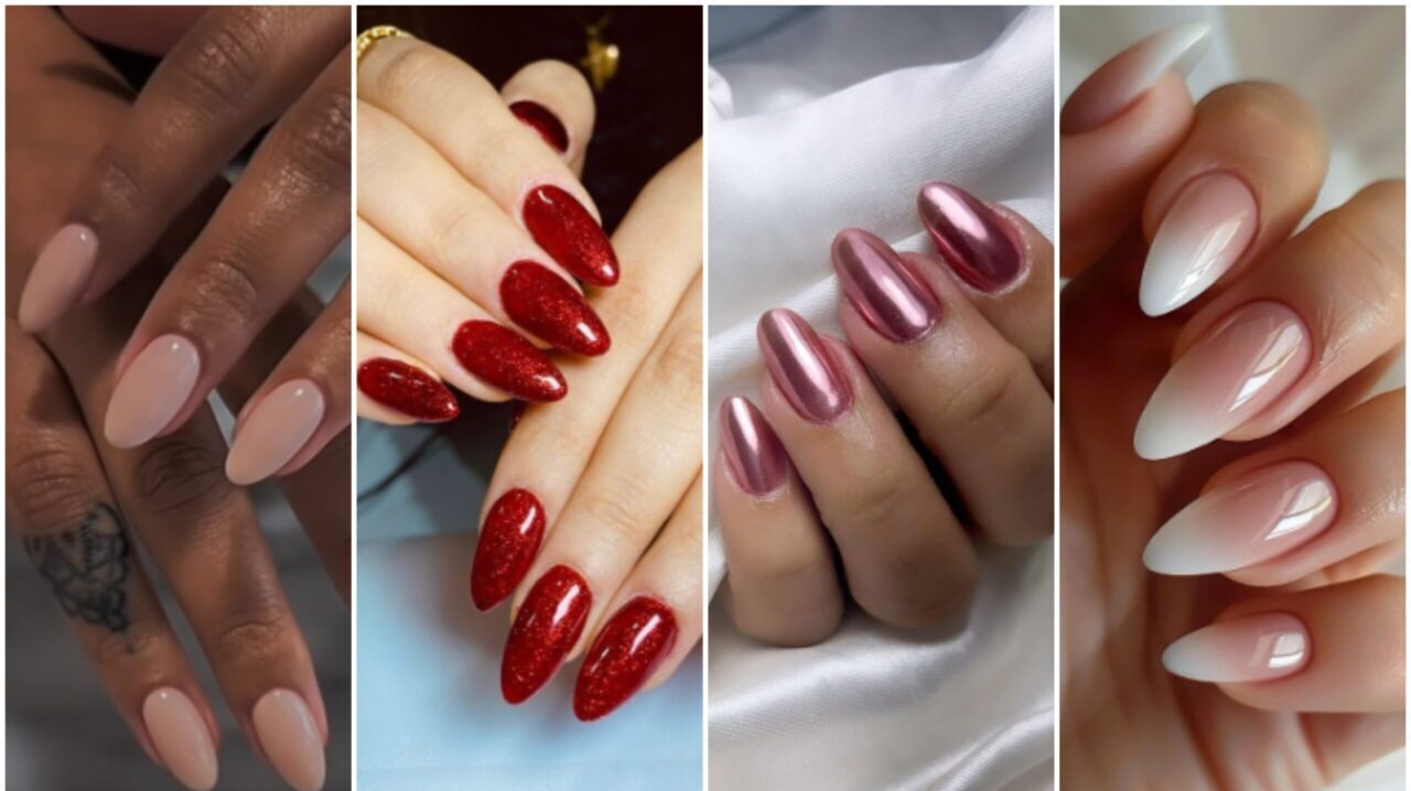 unhas curtas decoradas fim de ano