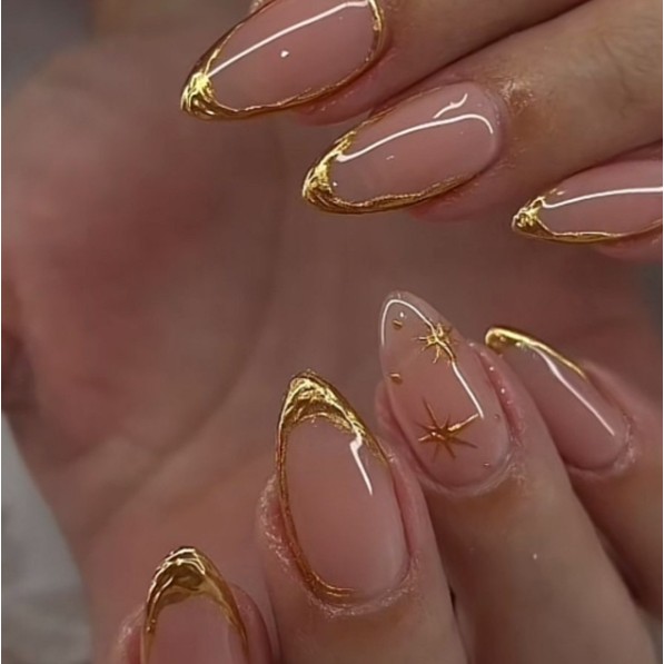 unhas em gel para ano novo